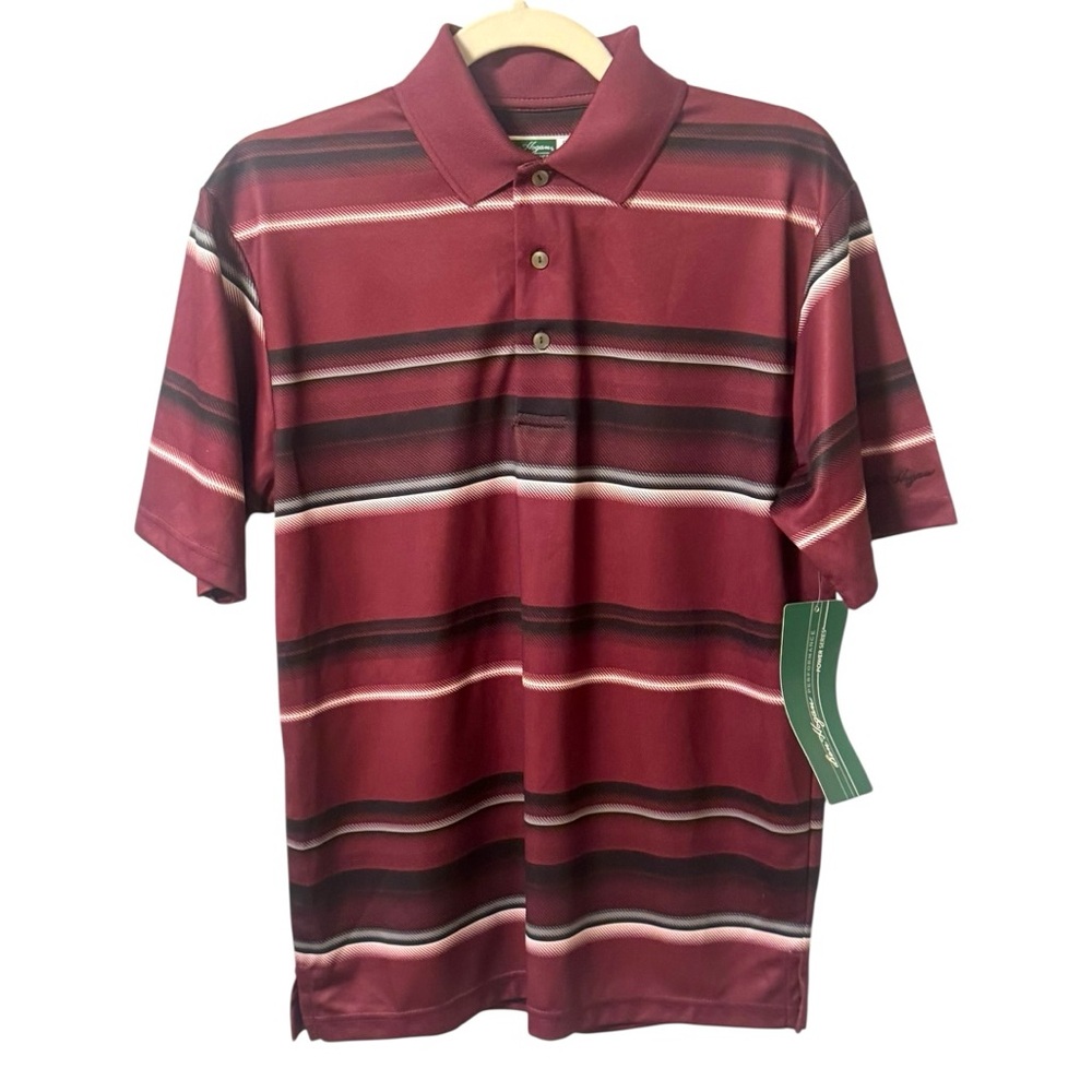 Ben Hogan Performance Polo Men’s Active Polo Shirt Size Small Golf Maroon White